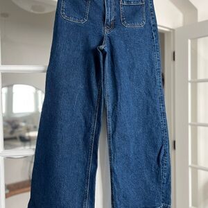 H&M Blue Denim Wide-Leg Jeans